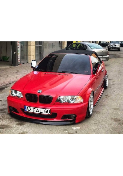 Bmw E46 Ön Ek - Bmw E46 Ön Lip Plastik Parlak Siyah