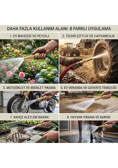 Tr Hortum Tazyik Aparatı Ve Musluk Ucu Seti - Yüksek Basınçlı Ayarlanabilir Bahçe Sulama Nozulu, Araba Yıkama Ba