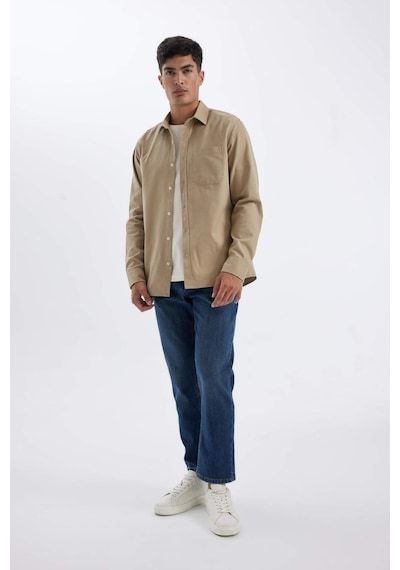 DeFacto %100 Pamuk Regular Fit Düğmeli Basic Düz Gabardin Uzun Kollu Gömlek A5383AX24AUBG801 DeFacto %100 Pamuk Regular Fit Düğmeli Basic Düz Gabardin Uzun Kollu Gömlek A5383AX24AUBG801