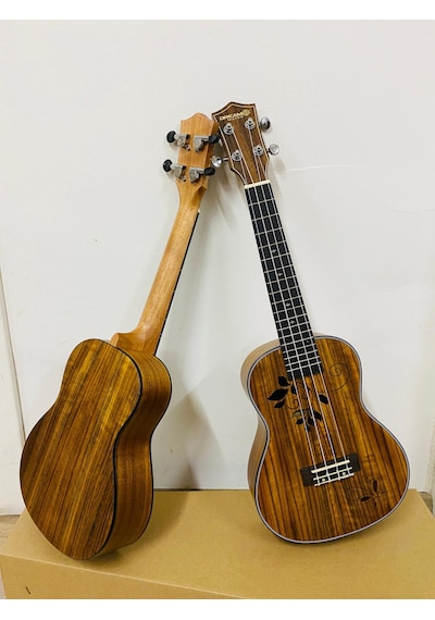 Dream Maker Concert Boy Masif Koa Ağacı Ukulele-Ön Kapak Şekilli
