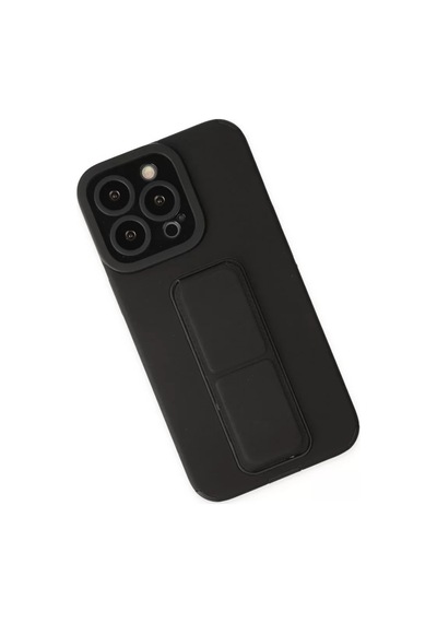Newface Apple İphone 14 Pro Kılıf Mega Standlı Silikon - Siyah