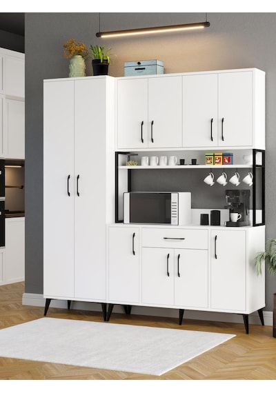 Kuzeylife Spezia Kahve Köşesi Çok Amaçlı Erzak Kiler Dolabı Beyaz Kuzeylife Spezia Kahve Köşesi Çok Amaçlı Erzak Kiler Dolabı Beyaz