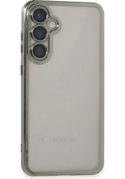 Samsung Uyumlu Galaxy S23 Fe Kılıf Kamera Korumalı Lensli Silikon Gümüş,