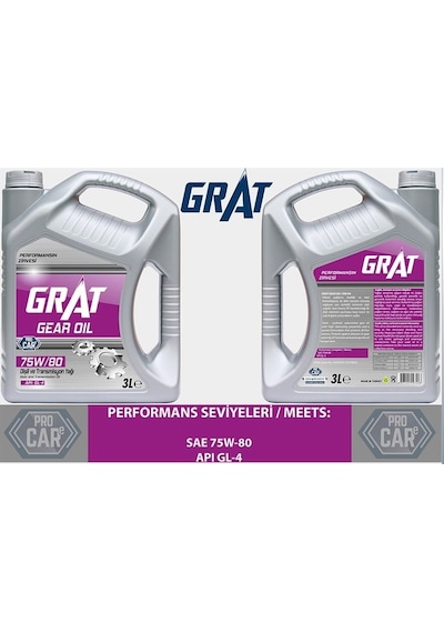 Grat 75W-80 GL-4 Yarı Sentetik Şanzıman Yağı 3 L