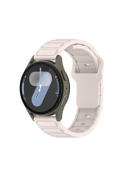 Samsung Uyumlu Galaxy Watch 46mm Zore Krd-132 22mm Silikon Kordon Strap Kayış - Beyaz