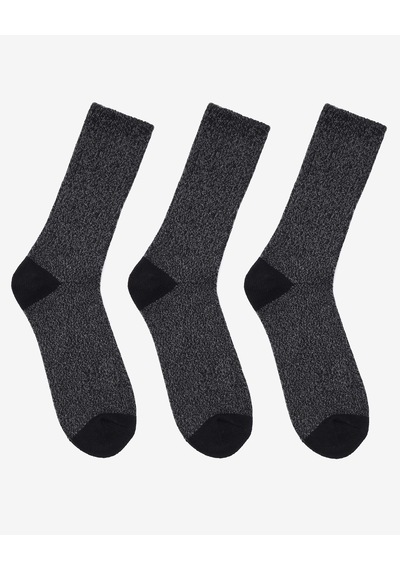 Skechers Non Terry Crew - 3'lü Paket Erkek Çorap Erkek Black Combo Çorap S116025-007 Siyah