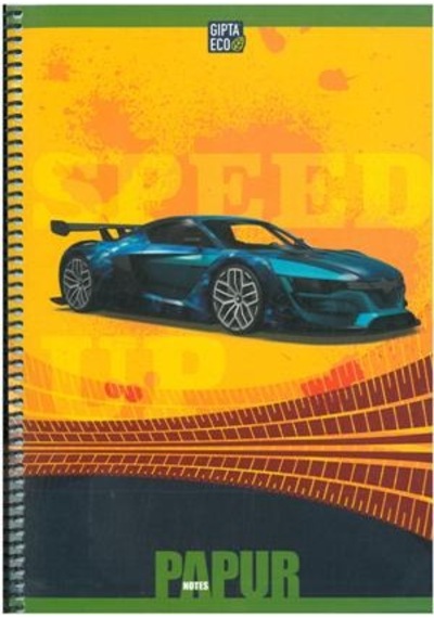 Gıpta Papur Notes Spiralli Karton Kapak Defter A4 96 Kareli Araba