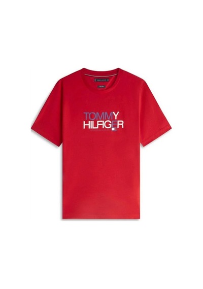 Tommy Hilfiger Mw0mw42369 Brand Love Big Text Erkek Tişört Kırmızı