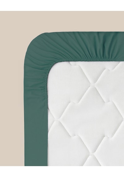 English Home Novella Premium Soft Cotton Tek Kişilik Plus Lastikli Çarşaf 120x200 Cm Koyu Seledon Koyu Seledon