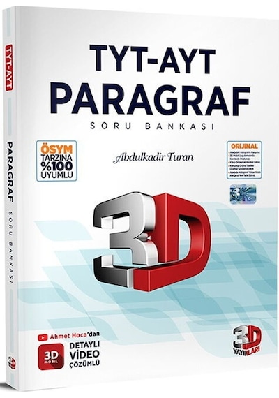 3d Yayınları Tyt Ayt Paragraf Soru Bankası