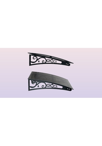 Metal Taşıyıcılı Kapı Üstü Pratik Sundurma Antrasit - Siyah Levha 200 X 150 Md2 Antrasit Gri