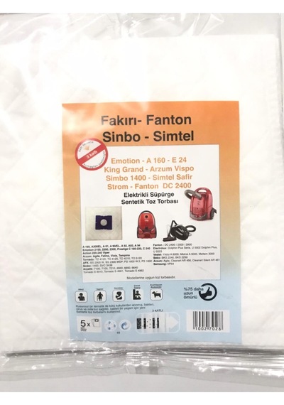 Arçelik Uyumlu 6660 Sentetik Süpürge Toz Torbası 5 Adet