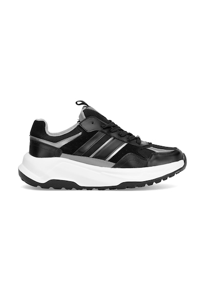 Lufian 112230235 Eduard Erkek Hakiki Deri Klasik Sneaker Siyah Siyah