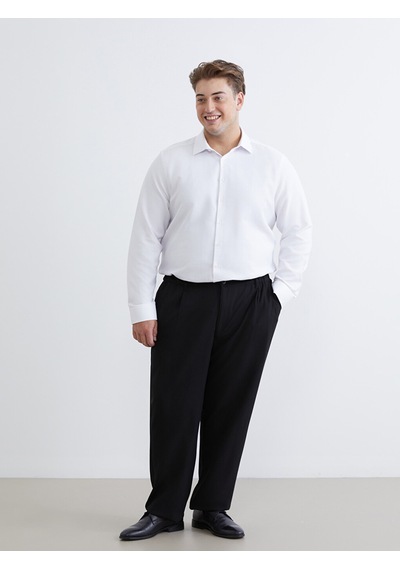 Lcw Busıness Beyaz Slim Fit Uzun Kollu Armürlü Erkek Gömlek