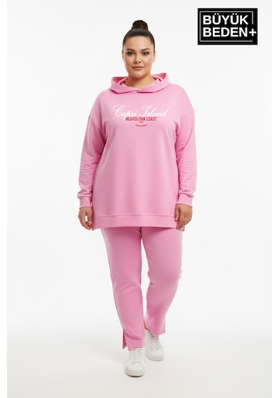 Süperlife Büyük Beden Kapşonlu Capri İsland Baskılı Tunik İnce Sweatshırt Spr26btk991-2 Pınk Süperlife Büyük Beden Kapşonlu Capri İsland Baskılı Tunik İnce Sweatshırt Spr26btk991-2 Pınk