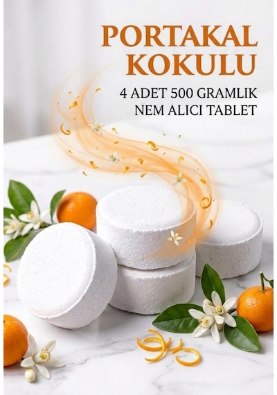 2 Adet 2x500gr - Portakal - Nem Alıcı Rutubet Giderici Yedek Tablet