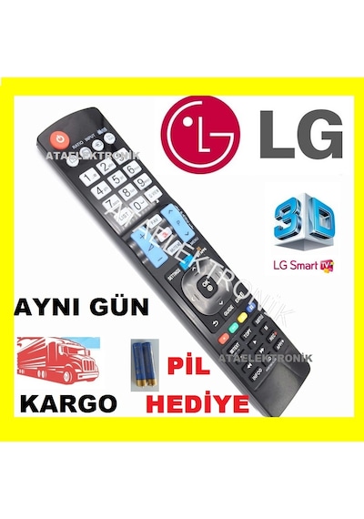 LG Uyumlu 42La660 42 La 660S Smart Led Tv Kumanda 2 Pil 930