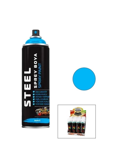 Steel Mavi Sprey Boya 200ml- 12'li Paket