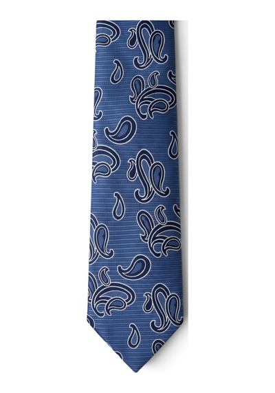 Hermose Edi Mavi Paisley Desenli Kravat
