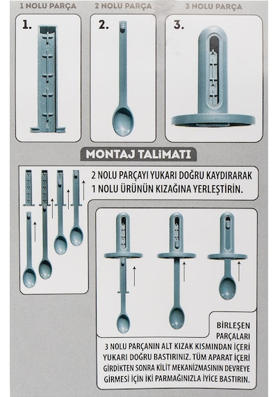 Porsima 1097 Kaydırmalı Kaşıklı Baharatlık Seti 12'li  Şeffaf - Antrasit