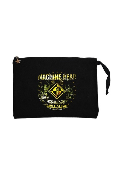 Machine Head Hellalive Siyah Clutch Astarlı Cüzdan / El Çantası Siyah