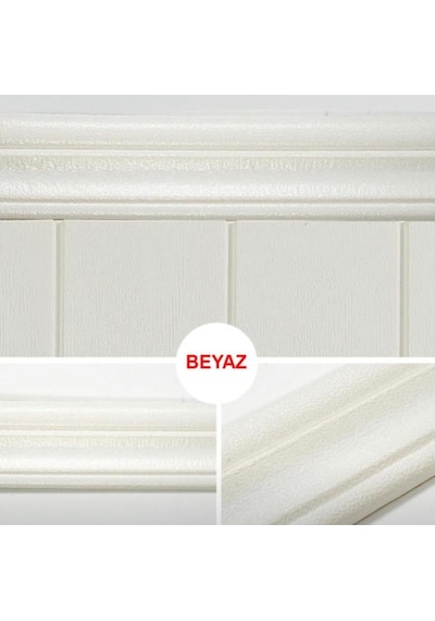 Beyaz 8Cm X 235Cm 4 Adet Yapışkanlı Çıta Çerçeve Esnek Süpürgelik (546803639)