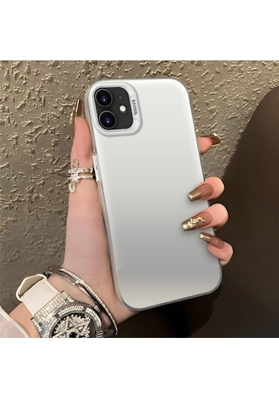 Apple iPhone 11 Uyumlu Silikon Kenar Sert Arka Anti Düşme Telefon Kılıfı