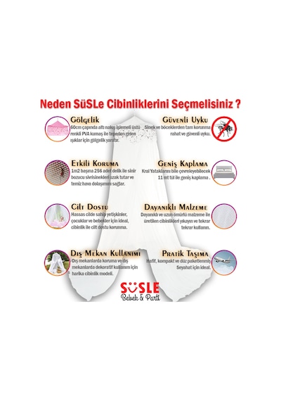Yatak Gölgelikli Mega Boy Lüks Cibinlik Sineklik - Beyaz
