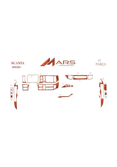Scania R Torpido Kaplama 2020- 17 Parça Maun