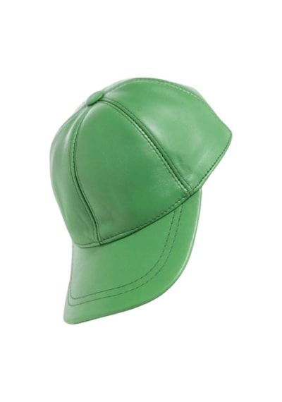 Unisex %100 Deri Arkadan Ayarlanabilir Baseball Kep Şapka Yeşil