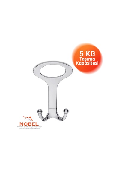 Melon Açik Portmanto Askısı, Metal Vestiyer Askısı, Krom, Duvar Ve Dolap Askılığı 5'li Set Vidalı