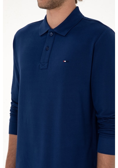 U.S. Polo Assn. Erkek Regular Fit Polo Yaka İndigo Basic Sweatshirt 50315941-VR028
