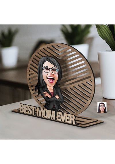 Bk Gift Kişiye Özel 3 Katmanlı Anne Karikatürlü Ahşap Biblo-19 Anneye Hediye, Anneler Günü Hediyeleri Kobitmeyen138175 Bk Gift
