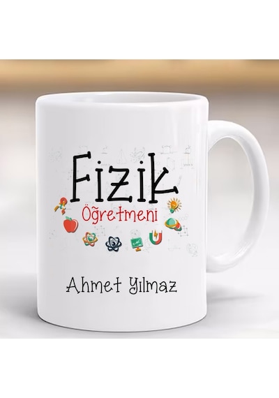 Öğretmenler Günü Hediye Kupa Fizik Öğretmeni Kişiye Özel