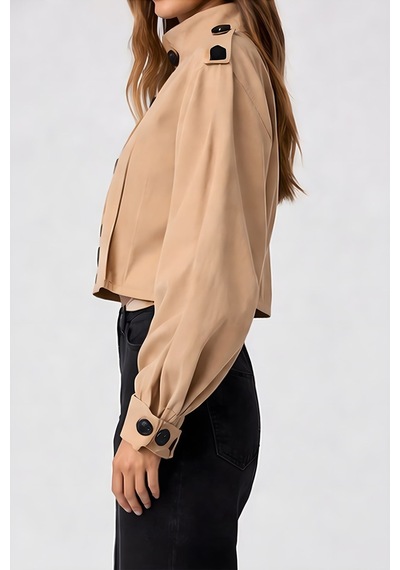 Lili Woman Kadın Trenç Gabardin Sp.1008.trc Camel