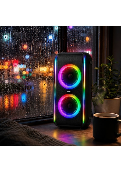 Hepu Hp-978 Titan Series Taşınabilir Hoparlör 2 6 Hoparlör, 30w Rms, 67 Cm Kolon Rgb Işık, 1 Kablosuz Mikrofon + Kumanda
