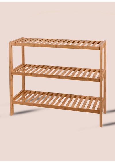 The Mia Bambu 3 Katlı Düzenleyici Dolap Raf Ayakkabılık 70x59x26 Cm Çok Renkli