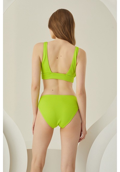 Loya Kadın Yeşil Reps Üçgen Tek Üst Bikini