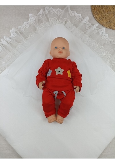 Bebek Dış Kundak Battaniyesi Dantelli Lüks Bebek Kundağı Unisex Hastane Çıkışı Mevlütlük Battaniye Ekru