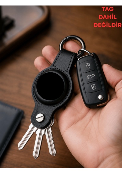 Gözcü Mobil Boş Airtag Kılıfı Deri Anahtarlık Araba Ve Anahtar Çok Amaçlı Suya Dayanıklı Premium Kalite Airtag Kabı  Anahtarlık Tam Koruma Deri Kılıf Siyah