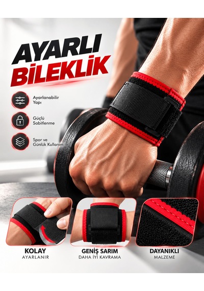 Ayarlı Bileklik Güçlü Cırt Cırtlı Sabitleme Geniş Sarım Siyah Kırmızı Çok Renkli