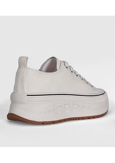 Lufian 121230092 Shay Kadın Jean Sneaker Spor Ayakkabı Beyaz Siyah