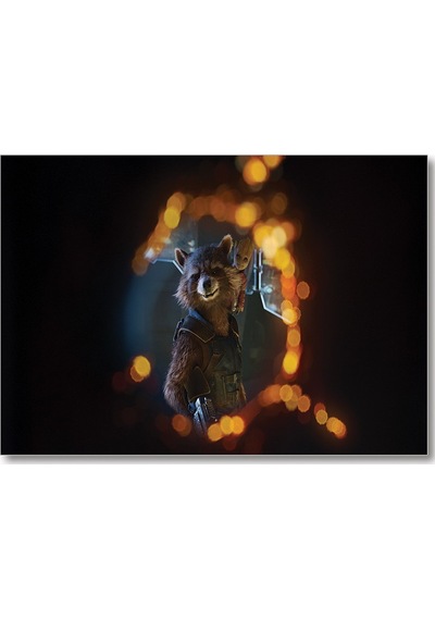Cakasepetim Guardians Of The Galaxy Rocket Racoon Ve Baby Groot Ahşap Mdf Tablo