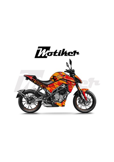 Cfmoto Nk250 2024-2025 Yeni Kasa Parçalı Kaplama Sticker Etiket Modeli Turuncu Kırmızı Renk Naked Sport