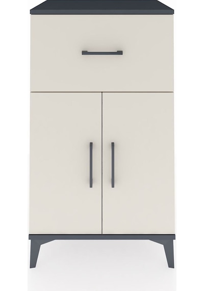 Hyperion Komodin Tek Raflı Tek Çekmeceli 2 Kapaklı 60x44x106 ... Antrasit