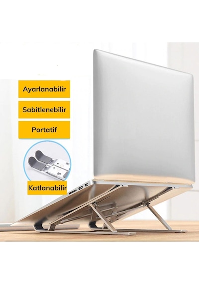 Ayarlanabilir Dizüstü Destek Tabanı Tamamen Katlanabilir Taşınabilir Laptop Yükseltici 5286