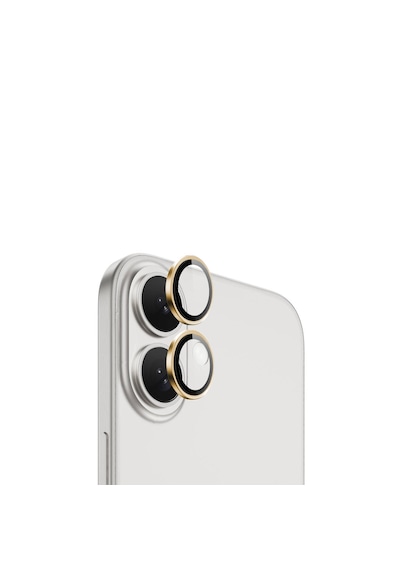 Apple Uyumlu iPhone 16/16 Plus Kamera Lens Koruyucu Halka Set-al8114 Gold