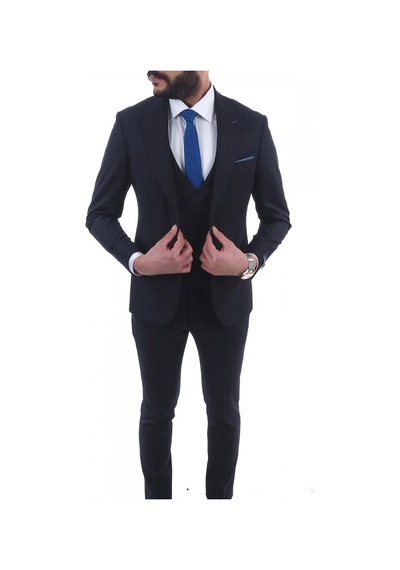 Jan Carlucci Slimfit Yelekli Drop 6 Takım (476249345) Lacivert
