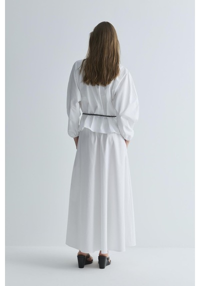 Suud Collection Beyaz Lara Kemerli Bluz