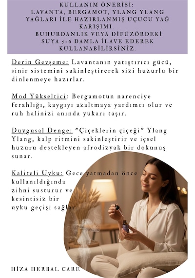 Hiza Herbal Care Doğal Relax Aromaterapi Uçucu Yağ Karışımı 10 Ml